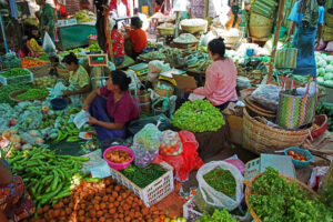 Bagan - lokaler Markt in Myanmar