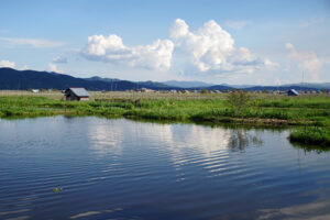 Inle See in Myanmar schwimmende Gärten